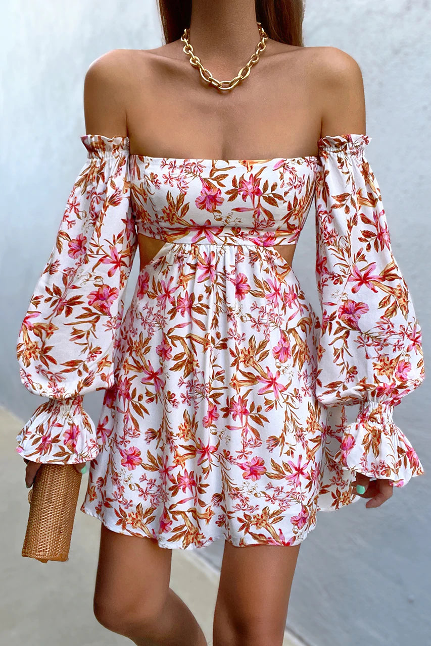 Alani Mini Dress- White Floral-Final sale